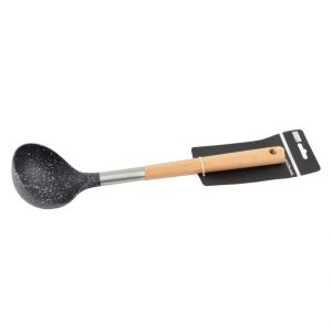 Merőkanál műanyag fa nyéllel 33 cm hosszú