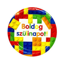 Tányér boldog születésnapot legós 6db 22,5 cm