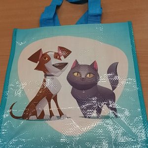 Szőtt táska kutya és cica 30x18x29 cm